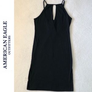 American Eagle Knit Halter Black Bodycon Dress O/S